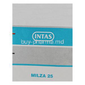 Milza, Milnacipran Hydrochloride 25mg Box Side 2
