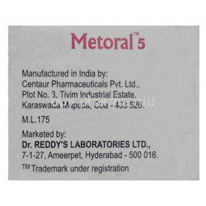 Metoral, Metolazone Tablet Dr Reddy Manufacturer info