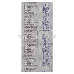 Zifi, Generic  Suprax, Cefixime  Dispersible 50 mg Tablet Intas packaging