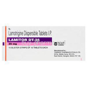 Lamitor DT-25, Lamotrigine Dispersible 25mg Box Manufacturer Torrent