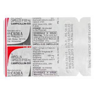 Campicillin-500, Ampicillin 500mg Blister Pack Information