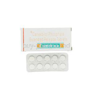 Cardivas CR 20, Generic Coreg, Carvedilol Phosphate 40mg Extended Release Tablet