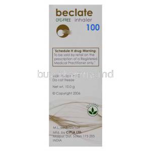 Beclate, Generic Qvar 80 /Beclovent, Beclomethasone Inhalar 200 mdi Cipla Manufacturer info