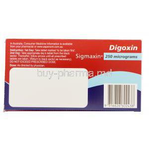 Sigmaxin, Digoxin 0.25mg usage instructions