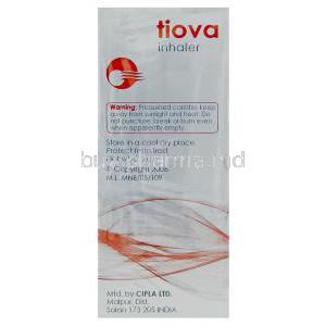 Tiova, Generic Spiriva, Tiotropium Bromide 9 mcg 120 md Inhaler (Cipla) Manufacturer info