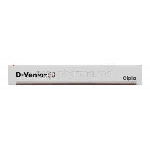 D- Venlor 50, Cipla, Desvenlafaxine Succinate E. R 50mg 30tabs, Box packaging side view