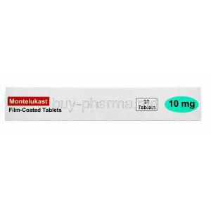 Generic Singulair, Montelukast Tablet Dr Reddy's, 10mg 28tabs, Film Coated Tabs, Box side view