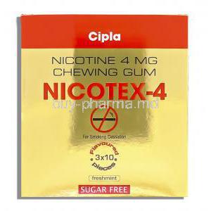 Nicotex-4, Nicotine 4mg Chewing Gum (Cipla)