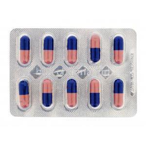 Vancocin, Vancomycin Hydrochloride, 20 capsules 250 mg Vancomycin, blister pack front presentation