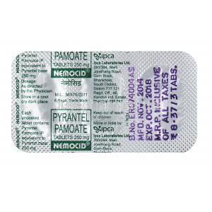 Antiminth/ Ascarel, Pyrantel Pamoate,Pyrantel Pamoate, blister pack back view with information