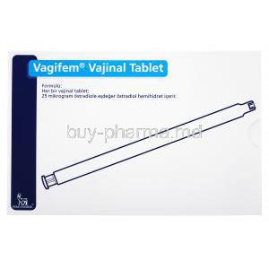 Vagifem Vaginal Tablet, Estradiol, box front presentation