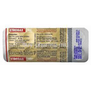 Etrobax, Etoricoxib 90mg tablets