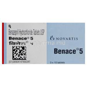 Generic Benace, Benazepril 5 mg box
