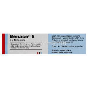 Generic Benace, Benazepril box composition