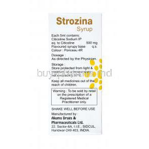 Strozina Syrup, Citicoline manufacturer