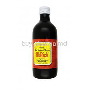 HbRich Syrup, Cyanocobalamin, Elemental Iron and Folic Acid bottle