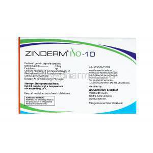 Zinderm ISO, Isotretinoin 10mg manufacturer