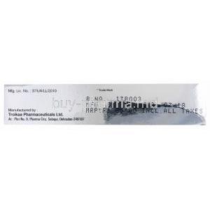 Heparin Gel/ Ointment, Thromborn ointment, Heparin Sodium and Benzyl Nicotinate Ointment, 20g, box side presentation, Mfg by Troikaa Pharmaceuticals Ltd.