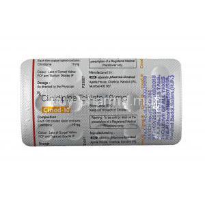 Cinod, Cilnidipine 10mg tablets back