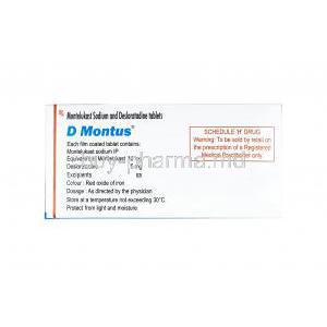 D Montus , Desloratadine and Montelukast dosage