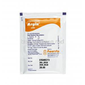 Argin Plus Powder, L-Arginine sachet back