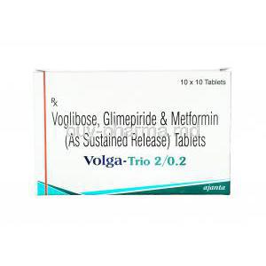 Volga Trio, Glimepiride, Metformin and Voglibose 2mg
