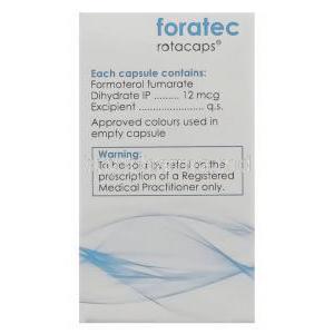 Foratec, Generic Foradil, Formoterol Fumarate 12 mcg manufacturer info