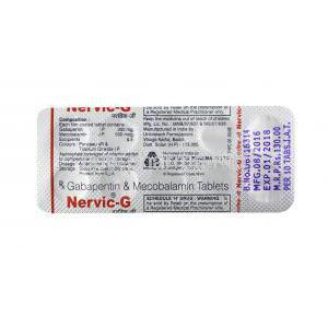 Nervic G, Gabapentin and Methylcobalamin tablets back