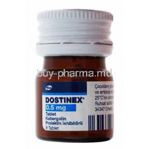 Dostinex, Cabergoline, bottle
