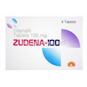Generic Zydena, Udenafil 100mg 4 tab, box front presentation