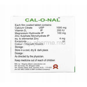 Calonal, Calcium Citrate, Vitamin, Magnesium Hydroxide and Zinc manufacturer
