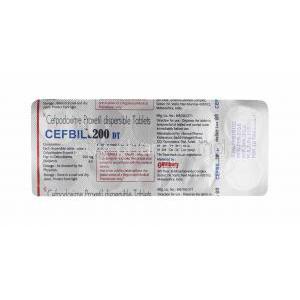 Cefbil, Cefpodoxime tablets back