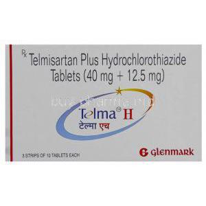 Telma-H, Generic Micardis HCT, Telmisartan/ Hydrochlorothiazide 40 mg/ 12.5 mg Tablet box