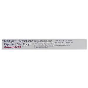 Generic  Minocin , Minocycline HCL  Capsules box information