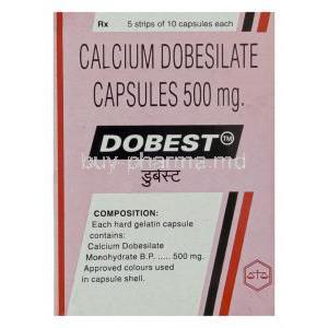 Dobest, Calcium Dobesilate 500 mg Caps box