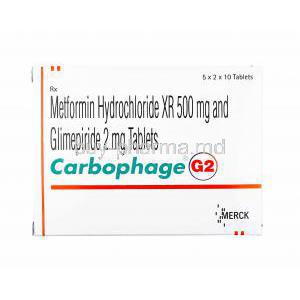 Carbophage G XR, Glimepiride and Metformin 2mg