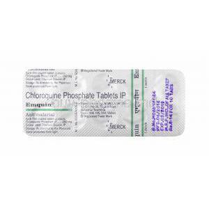 Emquin, Chloroquine 250mg tablets back