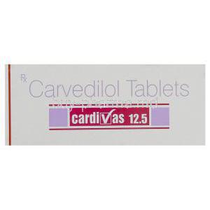 Cardivas, Generic Coreg, Carvedilol 12.5 mg box