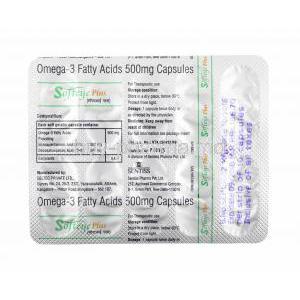 Softeye Plus, Omega-3 and Fatty Acids capsules back