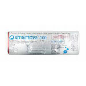 Smartova Combipack, Clomifene, Coenzyme Q10 and Acetylcysteine 100mg tablets, capsules back
