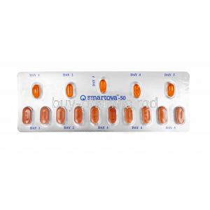Smartova Combipack, Clomifene, Coenzyme Q10 and Acetylcysteine 50mg tablets, capsules