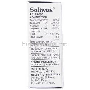 Soliwax Ear Drops Box Composition