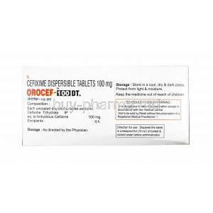 Orocef, Cefixime 100mg direction for use