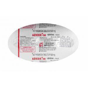 Azicox,Azithromycin tablets back
