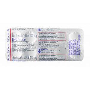 B-Cin, Balofloxacin tablets back