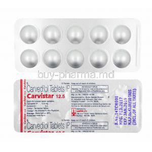 Carvistar, Carvedilol 12.5mg tablets