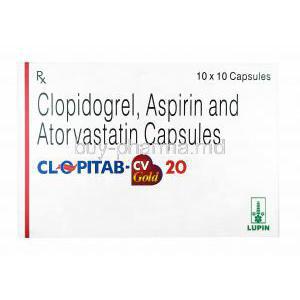 Clopitab-CV Gold, Aspirin low strength/ Atorvastatin/ Clopidogrel