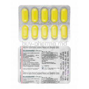 Gluconorm-G Plus, Glimepiride and Metformin 1mg tablets