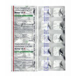 Winbp H, Hydrochlorothiazide and Olmesartan 20mg tablets
