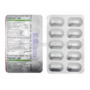 Fightox, Amoxicillin and Clavulanic Acid 625mg tablets